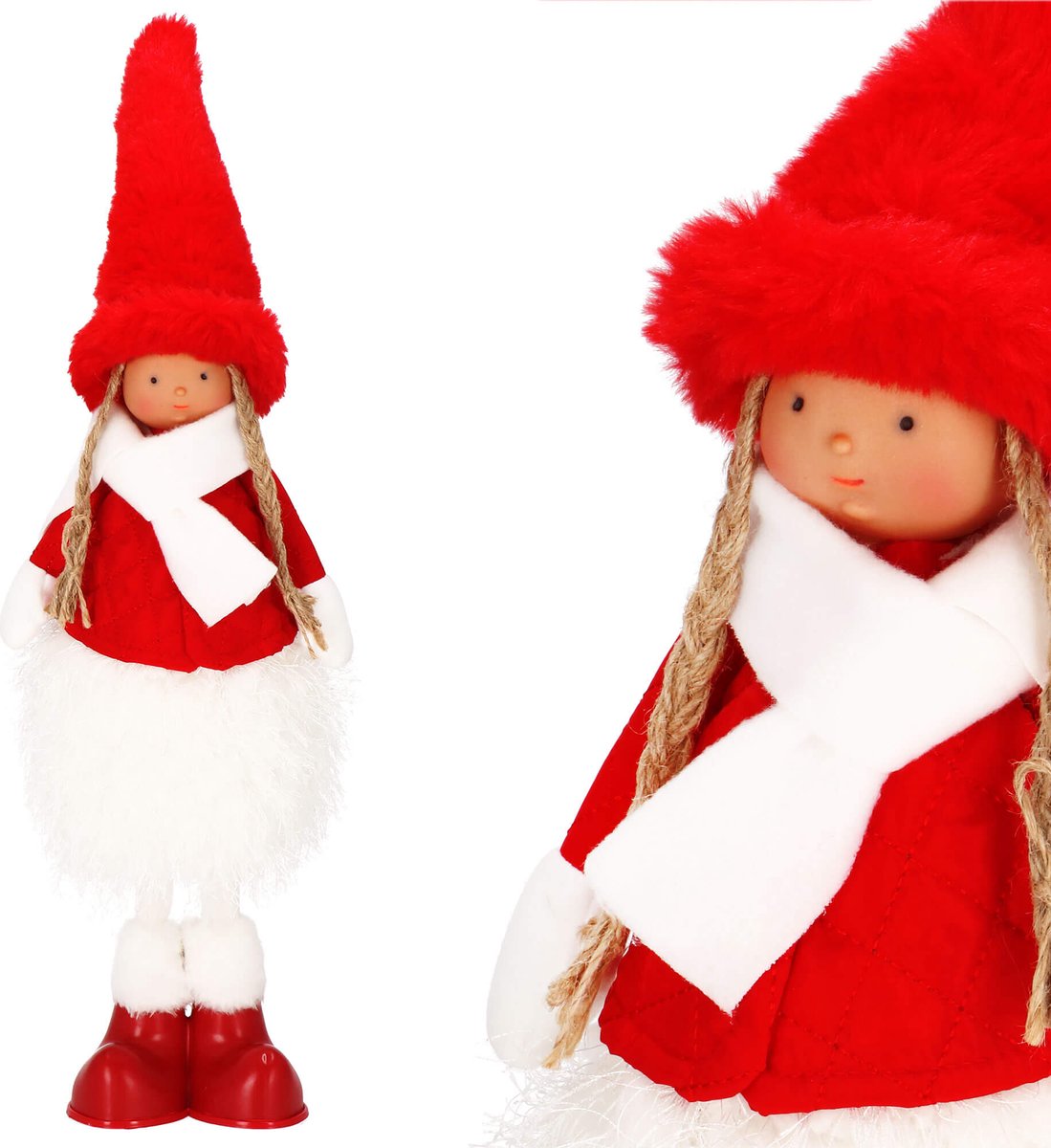 Springos Kerstdame - Kerstversiering - Rode Kabouter - 50 cm