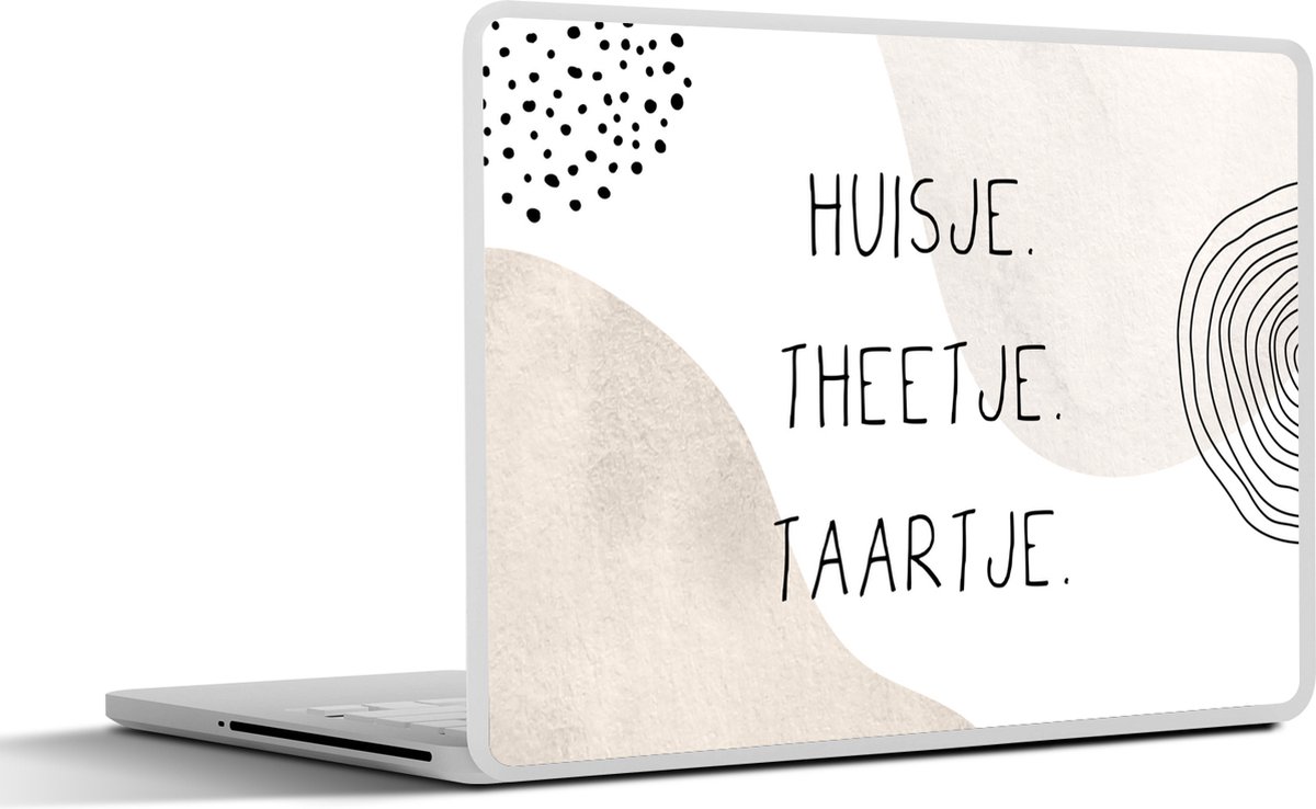 Laptop sticker - 13.3 inch - Huisje - Eten - Quote - 31x22,5cm - Laptopstickers - Laptop skin - Cover