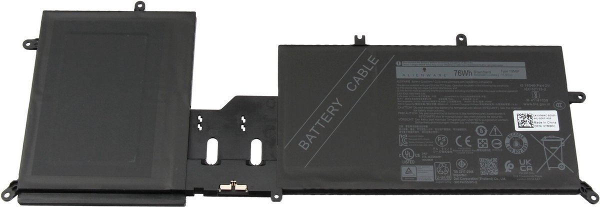 Dell Y9M6F Batterij - 76Wh