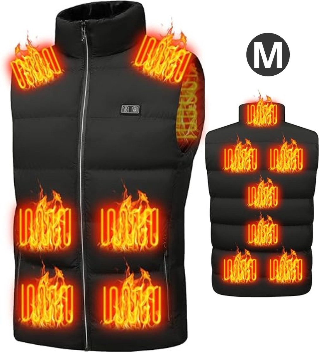 Bovista Verwarmde Bodywarmer Heated Vest Elektrische Bodywarmer Wasbaar Oplaadbaar Unisex Zwart