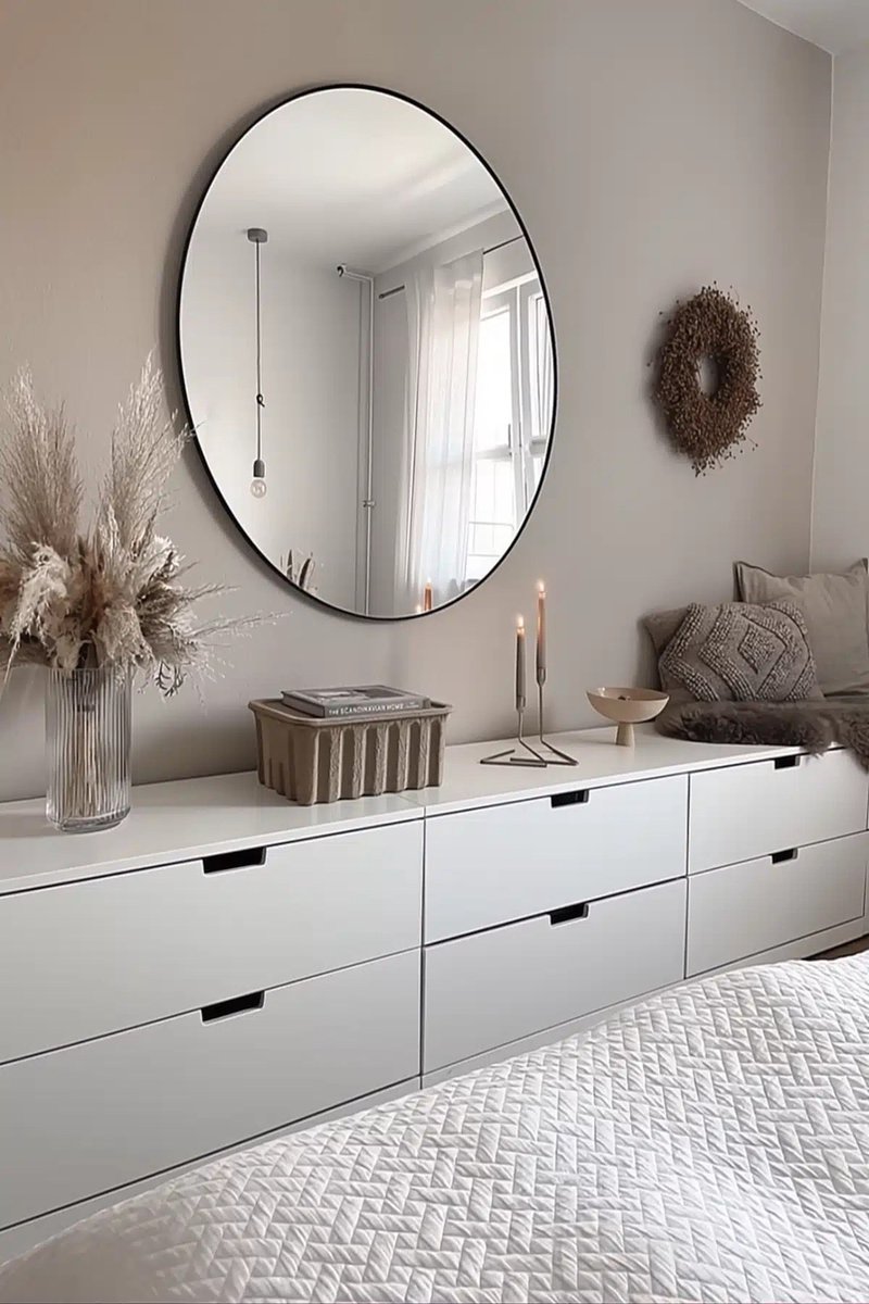 Nordic Style® Ronde spiegel 120x120cm - Zwart - Scandinavische Spiegels - Cirkel - Wandspiegel - Badkamerspiegel - Gangspiegel - Wand - Gang - Badkamer