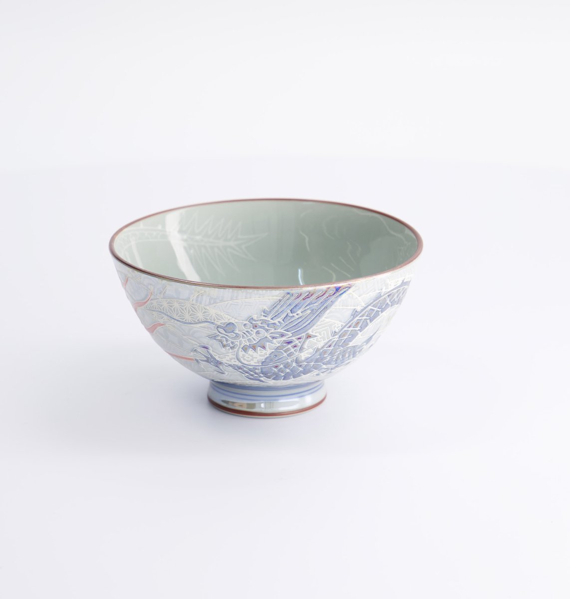 Tokyo Design Studio – Kawaii – Rijstkom – Luster Draak – 11.5x6cm – 300ml – Blauw