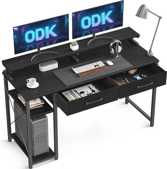 CubiCubi Bureau met planken, computertafel met planken en pc-tafel voor CubiCubi Bureau met planken, computertafel met planken en pc-tafel voor