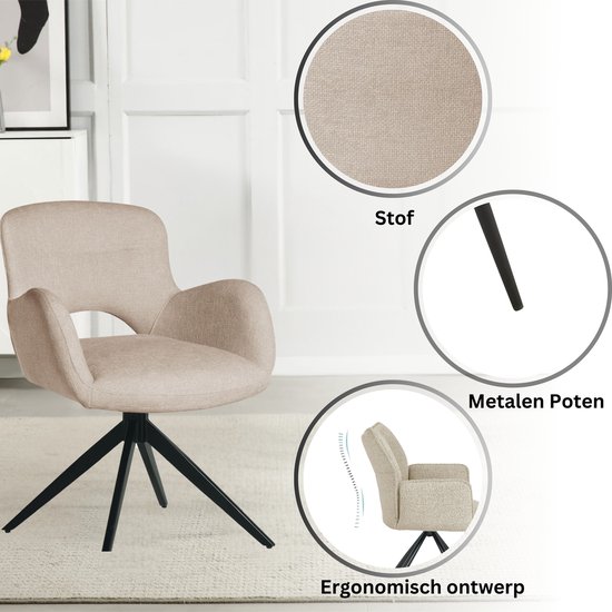 Houtlook Stoffen eetkamerstoelen kopen? ✔️ Vergelijk aanbiedingen online