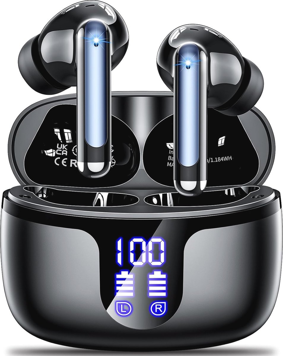 Draadloze oordopjes met Bluetooth 5.3 en ENC ruisonderdrukking voor een helder geluid