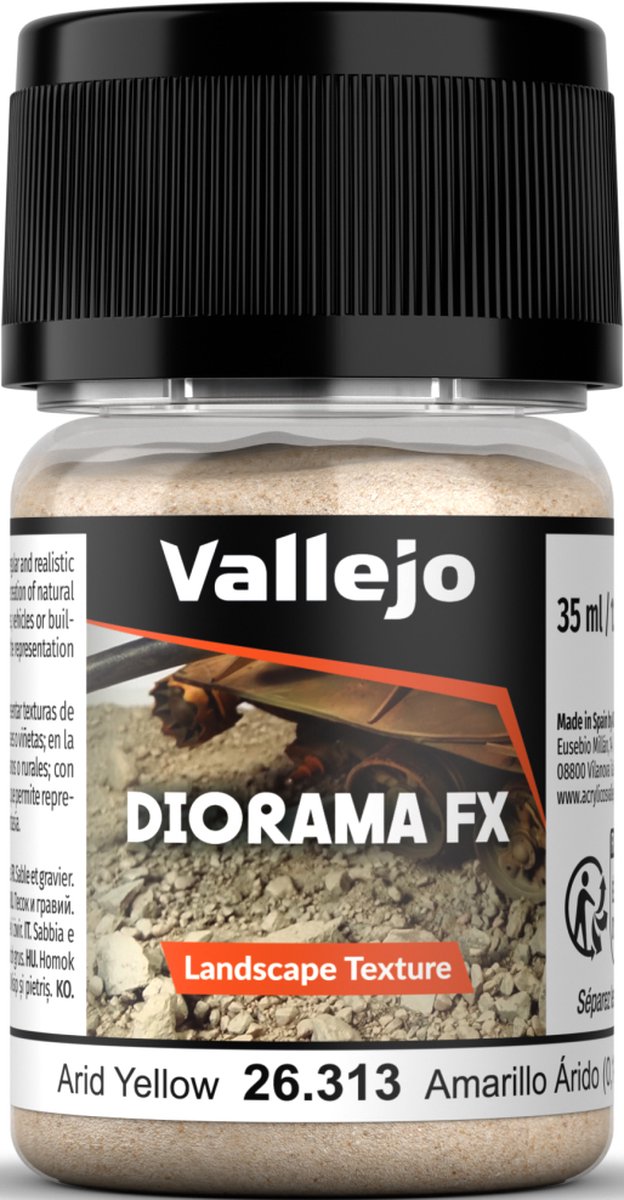Vallejo Modelbouwdecoratie - 26313 Landscape Textures 313 - Droog Geel 0,1-0,6 mm - 35ml Effecten potje