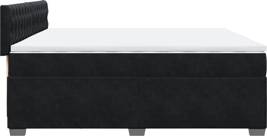 vidaXL - Sommier tapissier - avec - matelas - velours - noir - 200x200 - cm