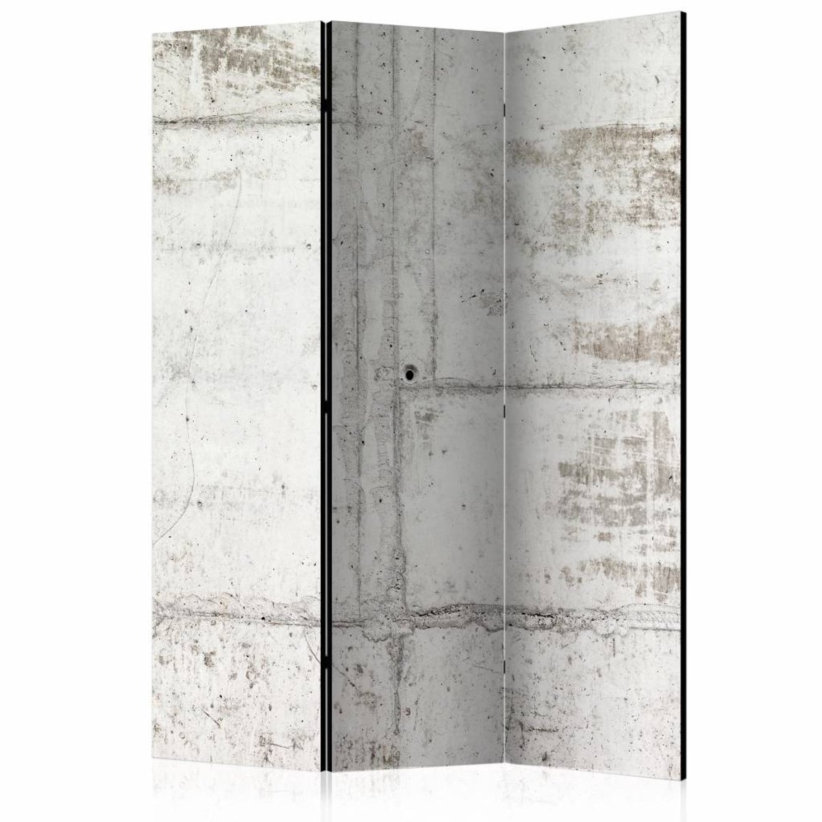 Vouwscherm / Kamerscherm - Muur van beton 135x172 cm , gemonteerd geleverd dubbelzijdig geprint