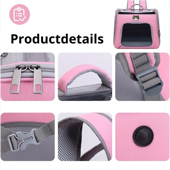 Bovista Chats Sac à dos - Panier de voyage Chats - Animal de compagnie - Transports - Sac de voyage Chat - Sac de transport Chat - Sac de transport Chat - Chiens - Grijs