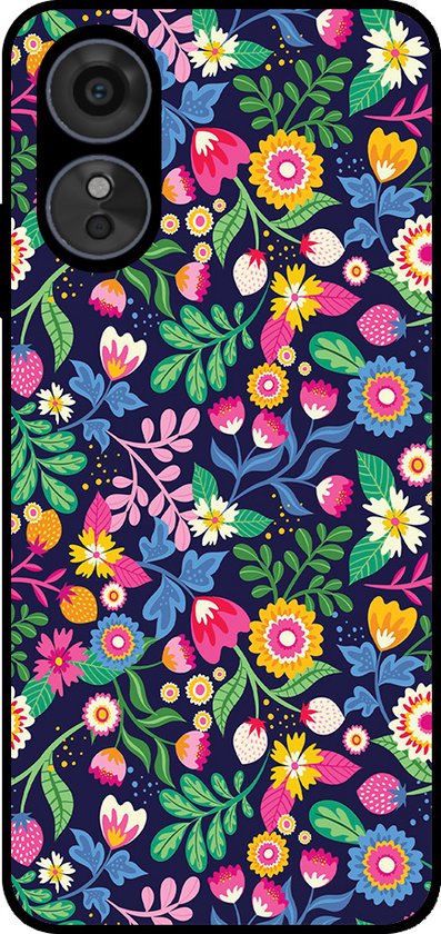 Coque de téléphone Smartphonica compatible avec Oppo A17 avec imprimé floral - Coque arrière en TPU motif floral compatible avec Oppo A17