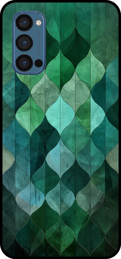Smartphonica Coque pour Oppo Reno4 Pro 5G avec imprimé feuilles vertes - Coque arrière en TPU avec motif feuille verte - Vert pour Oppo Reno4 Pro 5G