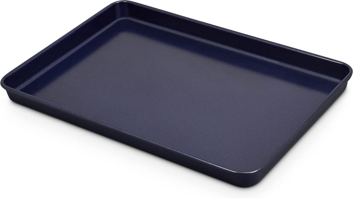 Oven Bakplaat Antiaanbaklaag 39cm x 27cm Koolstofstaal Donkerblauw - Premium Duurzaam - Vaatwasmachinebestendig - 5 Jaar Garantie