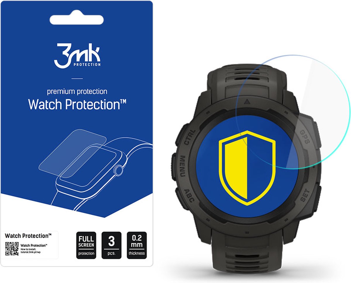 Garmin Instinct - 3mk Watch Protection v. FlexibleGlass Lite