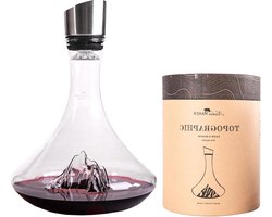 Wijn karaf Hoogwaardig kristalglas Hand geblazen berg reliëf Filter Beluchter Schenktuit Everest 18 liter