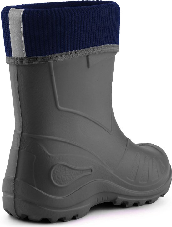 Ladeheid Kinder Regenlaarzen - Rubber - met Binnenschoen - EVA - Wasbare Binnenschoen - LA-KL-EVA-Kids - Grafiet - 24