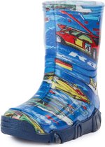 Ladeheid Kinder Regenlaarzen - Jongens Meisjes Antislip Zool - PVC -LA-ZT-SzuwarekBW - Blau Auto - 33/34