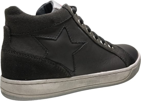 Naturino - Clay Star- taille 33 - baskets hautes en cuir à lacets et fermeture éclair - gris