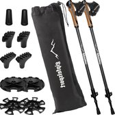 Telescopische wandelstokken met tas - Zwart licht verstelbaar - Nordic Walking Stokken