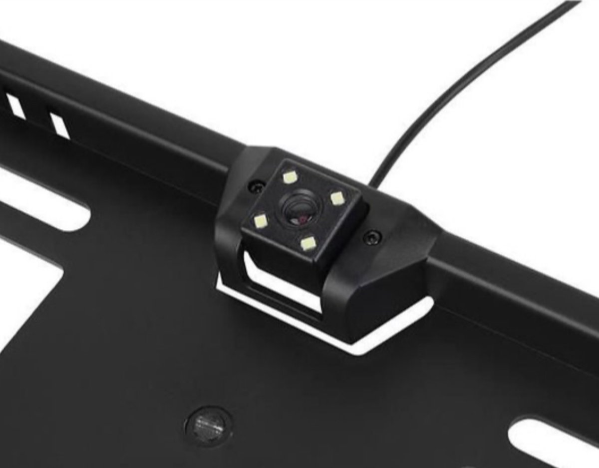 KIMISS Nummerschild met camera, Kfz kentekenhouder met 140 graden Full HD achteruitrijcamera IP67 waterdicht met infrarood infrarood ondersteuning nachtzichtmodus(A