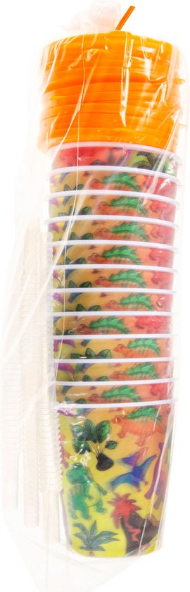 Een Hoge Esthetische Plastic Glazen Beker Met Een Rietje Geschikt Als Geschenk O