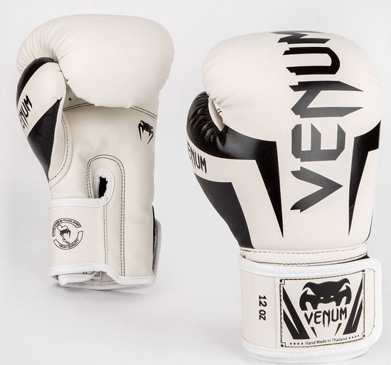 Gants de boxe de Kickboxing Venum Elite Wit Zwart 12 OZ