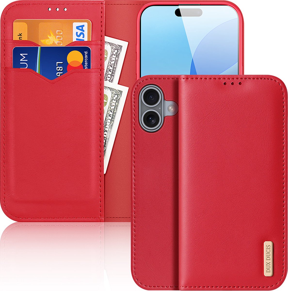 Dux Ducis - Telefoonhoesje geschikt voor Apple iPhone 16 Plus - Hivo Series Case - Rood