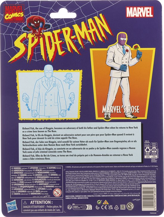 Hasbro SpiderMan - Marvel's Rose Marvel Legends Retro Collection 15 cm Actiefiguur - Multicolours