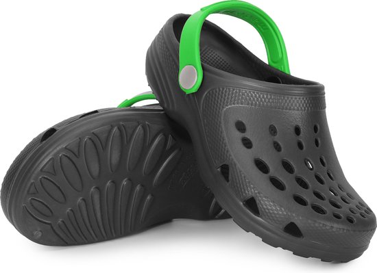 Ladeheid Clogs Kinderen - Tuinschoenen - Lichte - Kinderschoenen - Meisjes - Jongens - Grijs/Groen - 28/29 - LA-CA-FTKIDS
