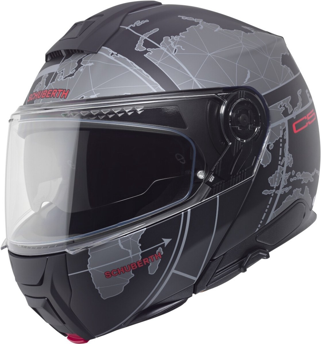 Schuberth C5 Globe Mat Zwart Grijs Systeemhelm - Maat XXXL - Helm