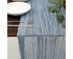 90x300cm Chiffon Table Runner - Pleated Tablecloth - Bohemian Country Style Table Decoration - Burlap Tablecloth - Home Decoration - Suitable for Festivals, Parties