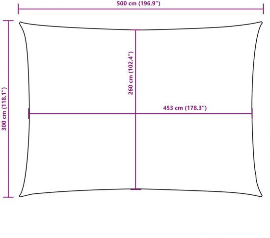 vidaXL Parasol rectangulaire 3 x 5 m Tissu Oxford Jaune