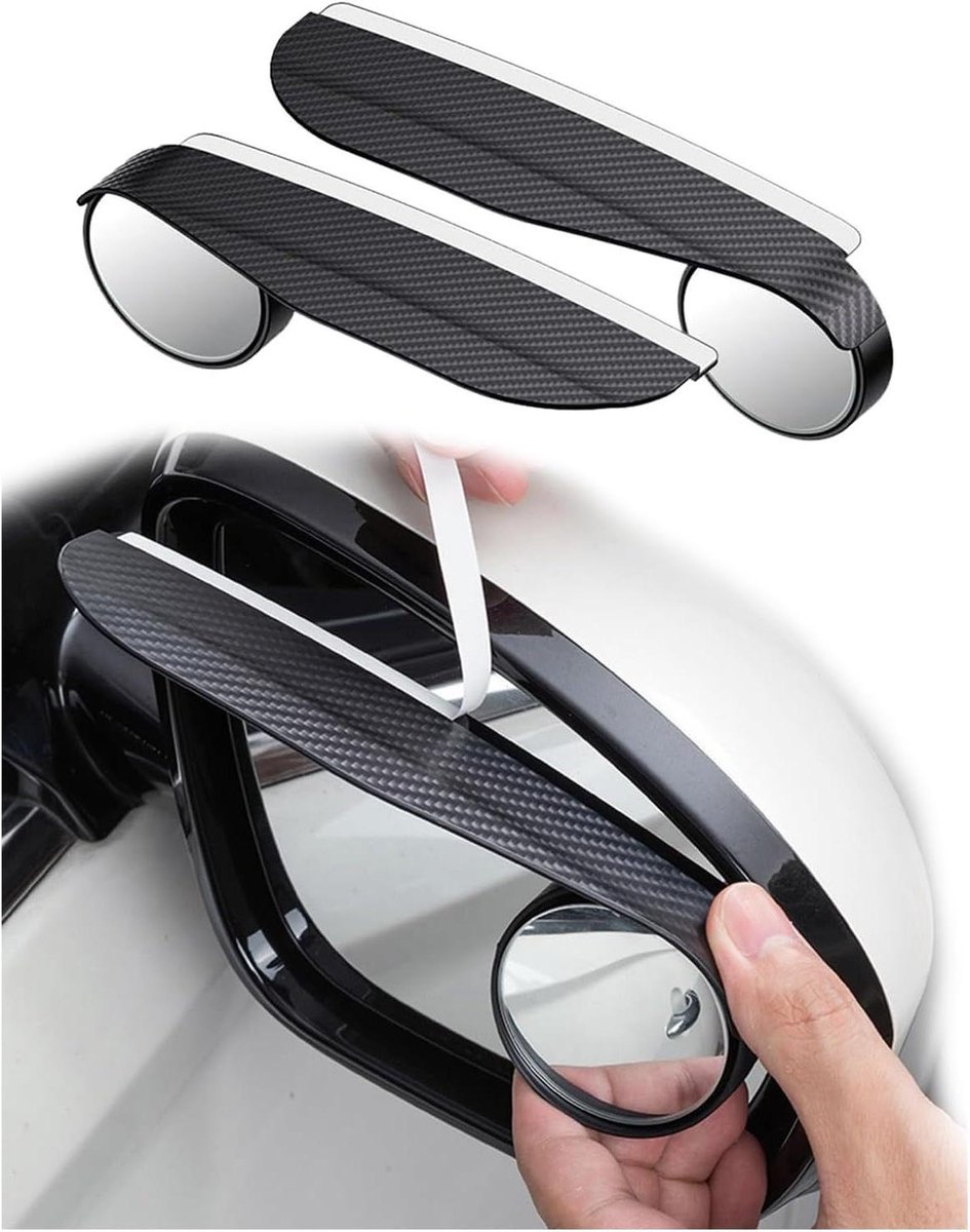 Image of 2 stuks dode hoekspiegels regenbescherming achteruitkijkspiegel rijden begeleiding HD autospiegel met 360° draaibare bescherming voor auto's SUV's (zwart)