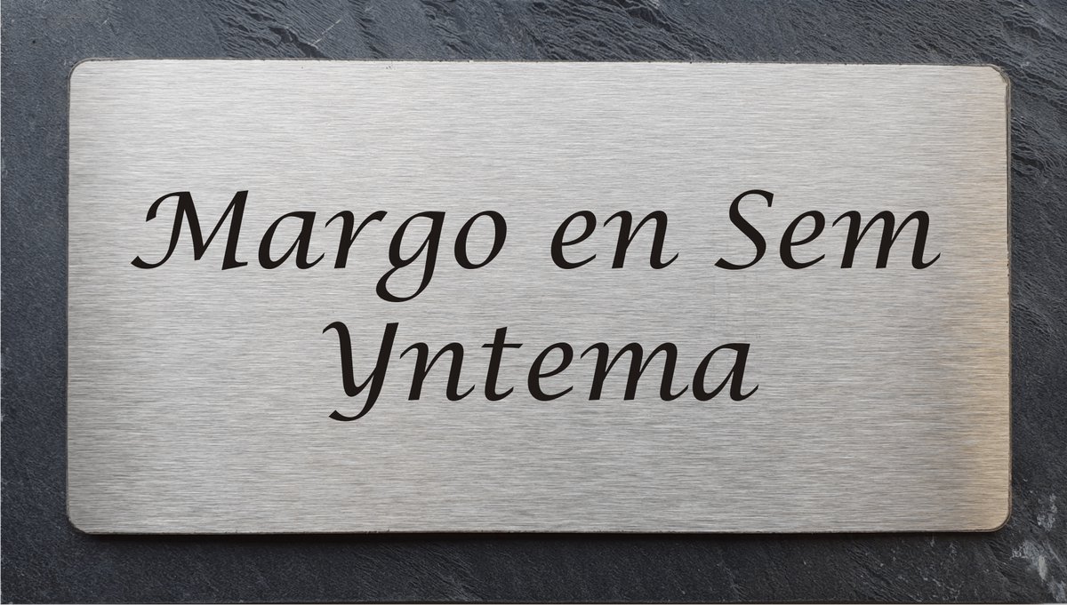 Naambordje voordeur leisteen 27x15cm LS11