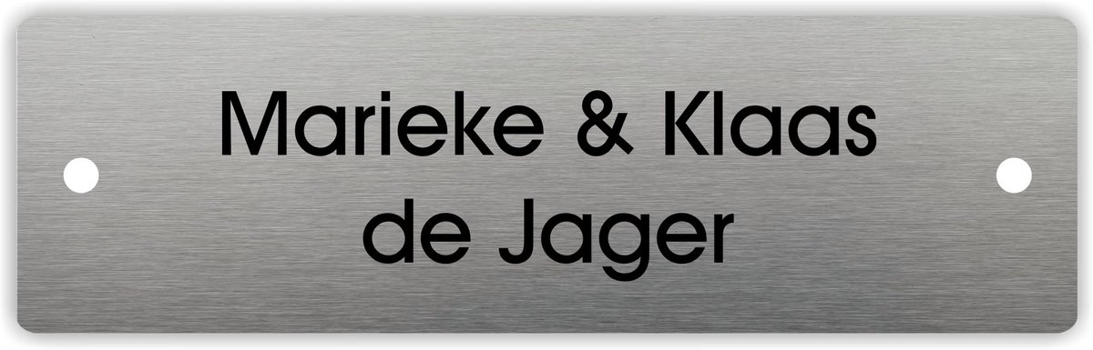RVS naambordje voordeur verdiept gegraveerd 15x4.5cm RVSG17