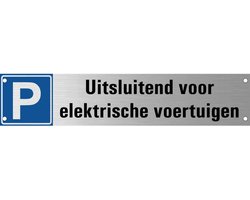 Parkeren uitsluitend voor elektrische voertuigen bord Boorgaten in hoeken