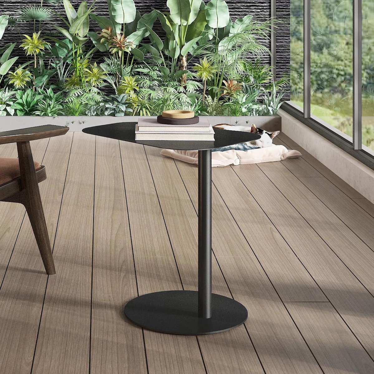 Bijzettafel Metalen Frame 50x50 cm - Stijlvolle Salontafel en Tuintafel in Mat Zwart
