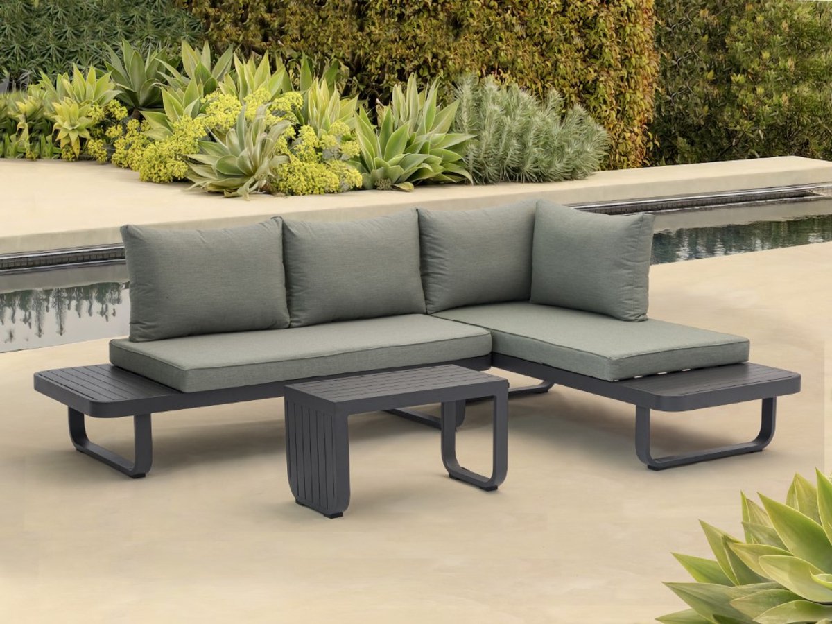 SenS-Line Argos multifunctioneel loungeset aluminium - Inclusief Groene Kussens