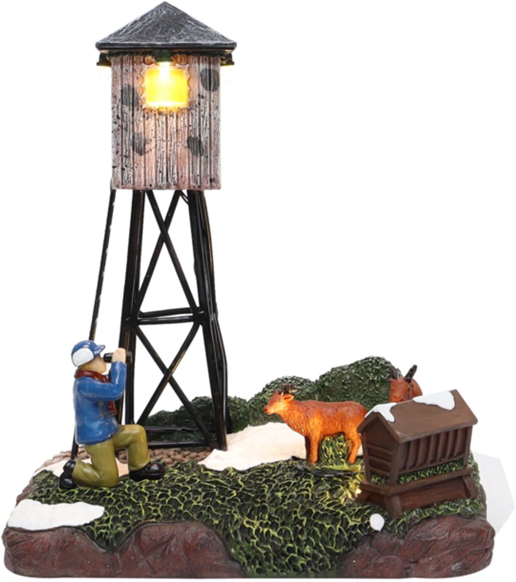 Santaville - Wildlife Observation with LED Polyresin 19cm