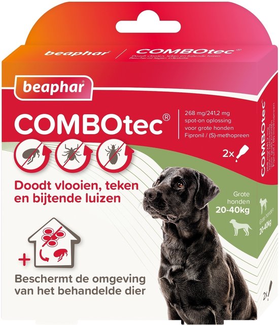 Beaphar Combotec Anti Teken- en Vlooiendruppels Hond 20-40 kg - 2 pipetten