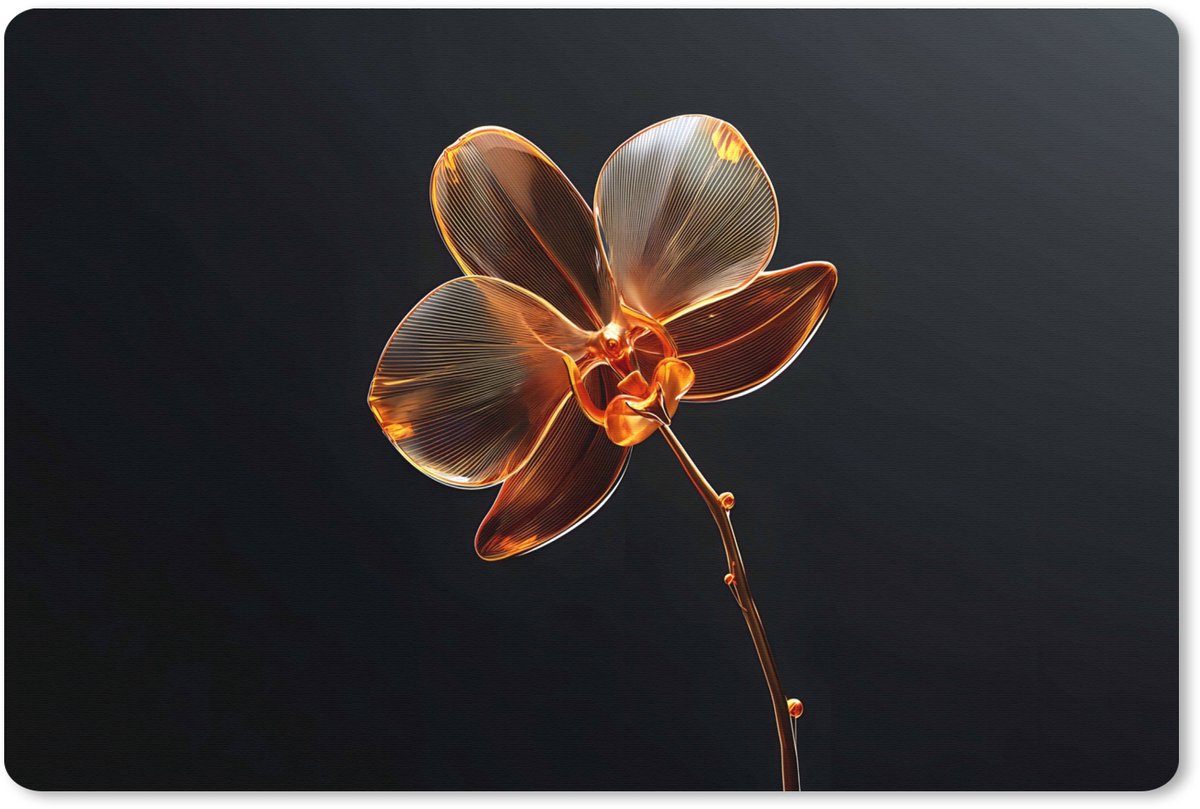 Muismat XXL 90x60 cm - Bureau onderlegger - Bureau mat Orchidee - Doorzichtig - Bloem - Bureaumat - Gaming mousepad xl - Bureaulegger groot - Computer deskmat