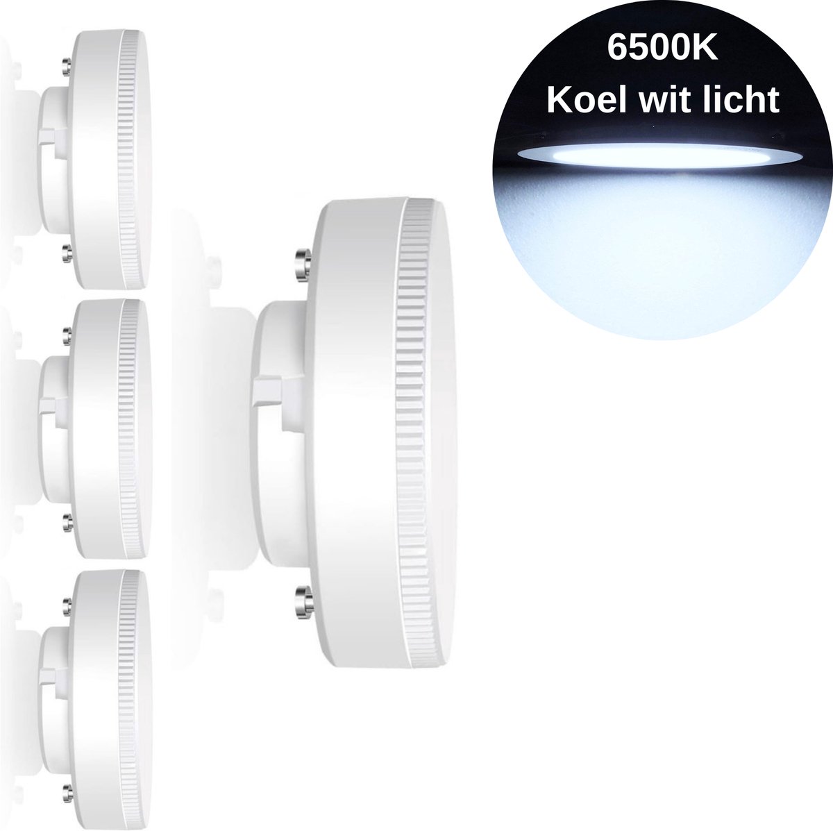 Prinos LED Lamp met GX53 fitting - 6500k Koel wit licht - 5W = 40W - 3PACK