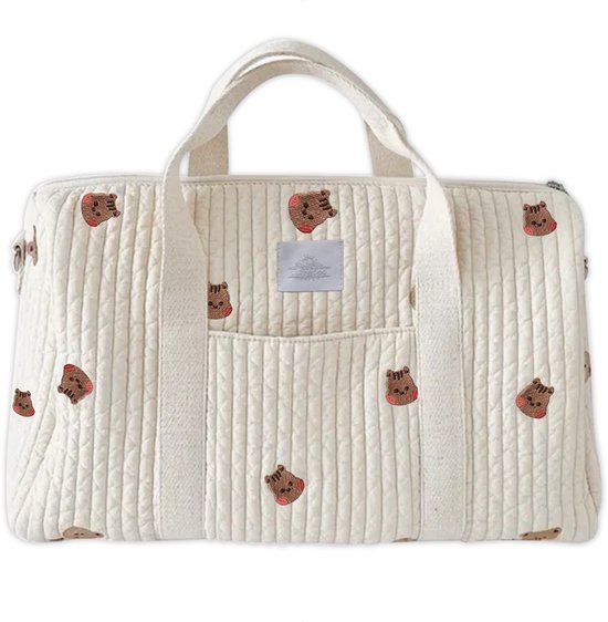 Luxegoed® Luiertas Rugzak, Verzorgingstas voor aan de kinderwagen en Buggy – Schoudertas – Eekhoorn