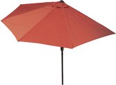 Bol.com EASYmaxx Parasol terracotta 270 x 140 cm parasol halfrond aanbieding