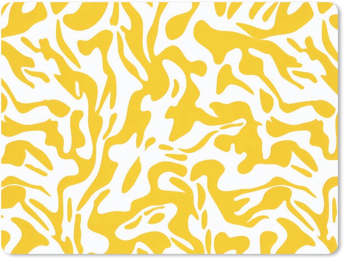 Muismat 23x19 cm - Mousepad Vormen - Wit - Abstract - Muismatten