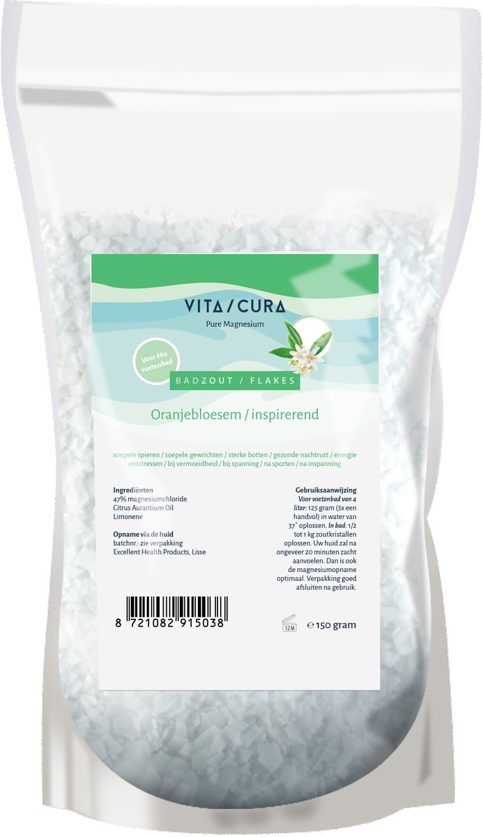 Vitacura Magnesium zout flakes oranjebloesem 150 Gram