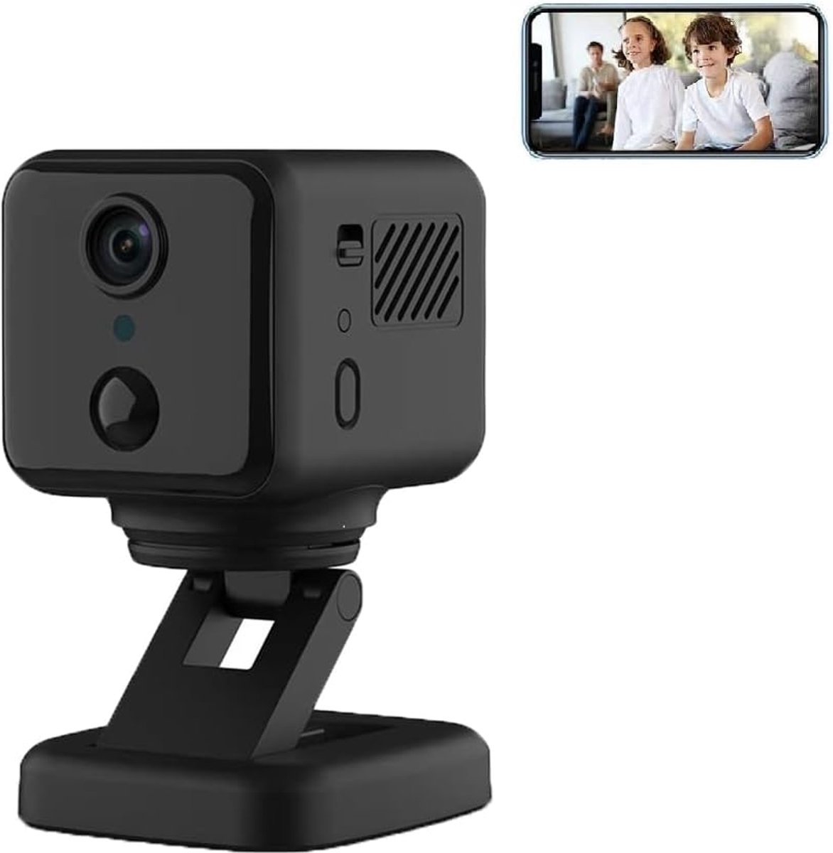 Mini-camera voor binnen met nachtzicht en bewegingssensor - Draadloze beveiligingscamera met HD kwaliteit