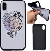 Apple iPhone X / iPhone XS hoesje, gel case met print, klok | GSM Hoesje / Telefoonhoesje Geschikt Voor: Apple iPhone XS / iphone X