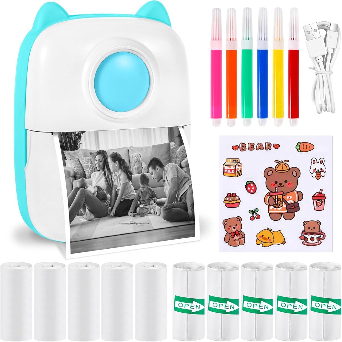 Draagbare Mini Fotoprinter voor Smartphone – Draadloze Thermische Printer voor Afbeeldingen en Notities