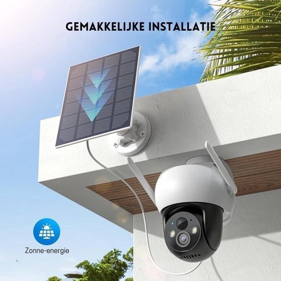 StayPowered Bewakingscamera - Draadloze Zonne-Energie voor 24/7 Veiligheid - 2K Kleuren-Nachtzicht - 360° Dekking - Bewegingsdetectie met Alarm - 2-Weg Audio - IP65 Waterdicht - Wit - Levering Sneller dan Aangegeven! van StayPowered — afbeelding 5