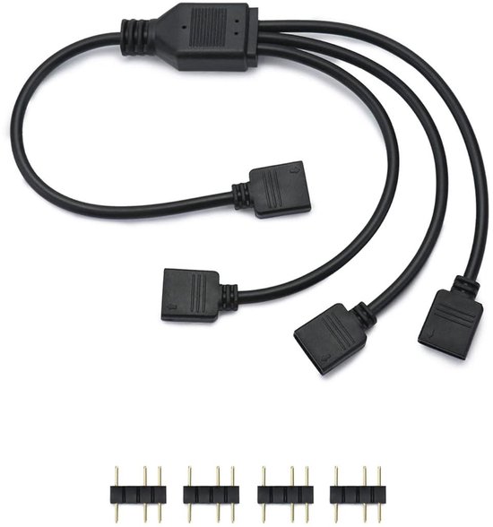 Riybyds 2 stuks 30 cm ARGB splitter 1 tot 3, RGB splitterkabel